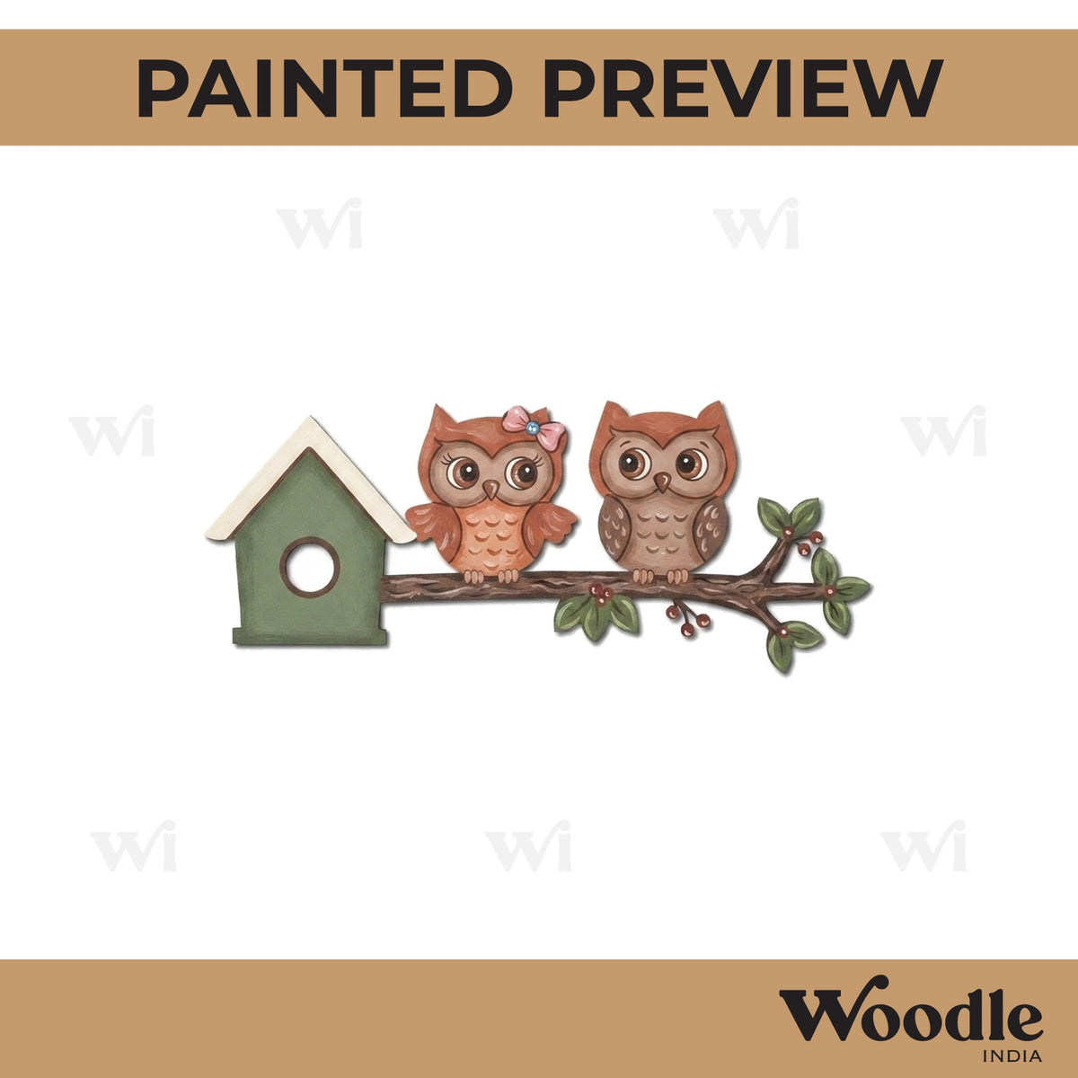 Owls Nameplate Cutout MDF Design 1