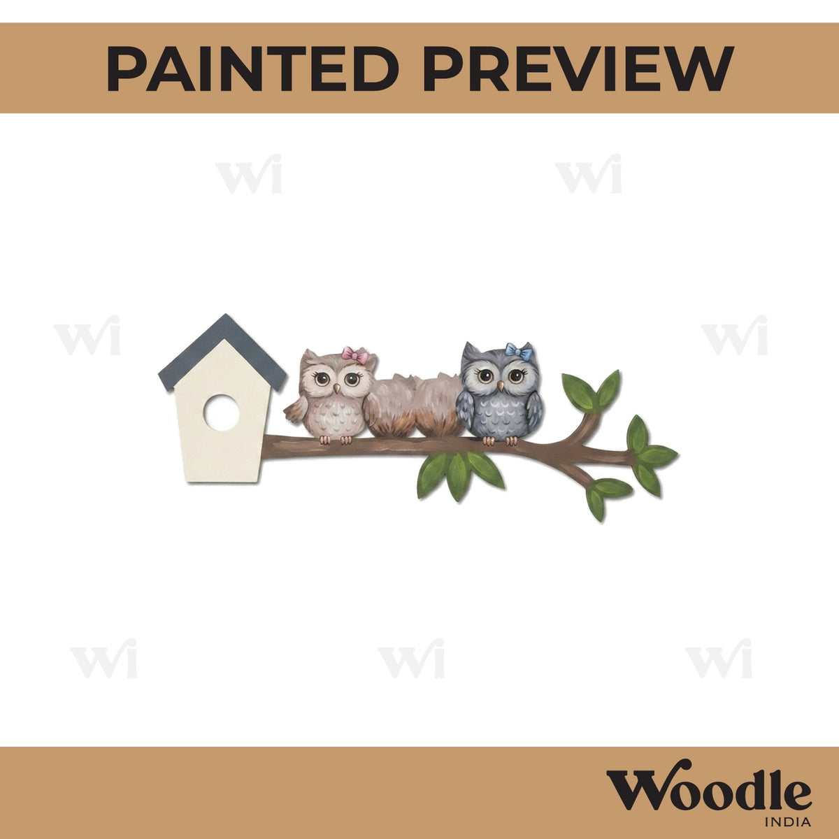 Owls Nameplate Cutout MDF Design 2