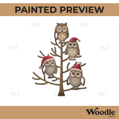 Owls On Tree Cutout MDF Design 1