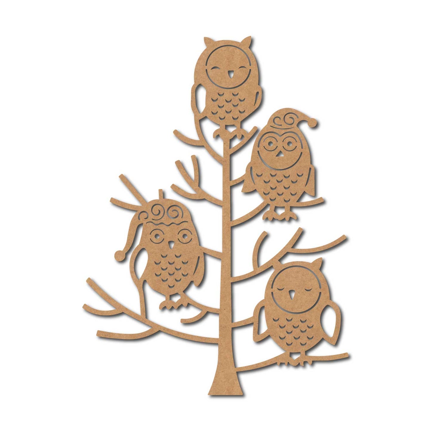Owls On Tree Cutout MDF Design 1