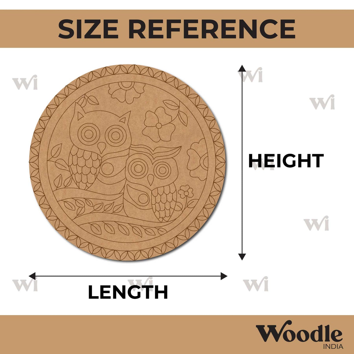 Owls Pre Marked Round MDF Design 1