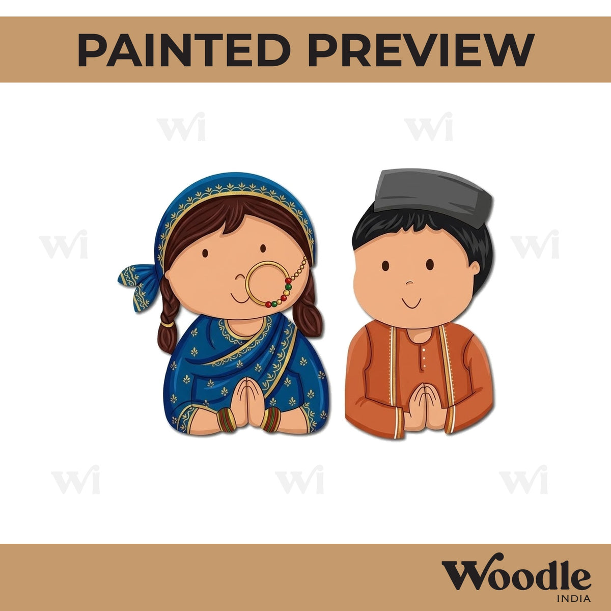Pahadi Couple Pre Marked MDF Design 1