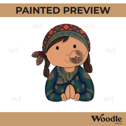 Pahadi Woman Pre Marked MDF Design 1
