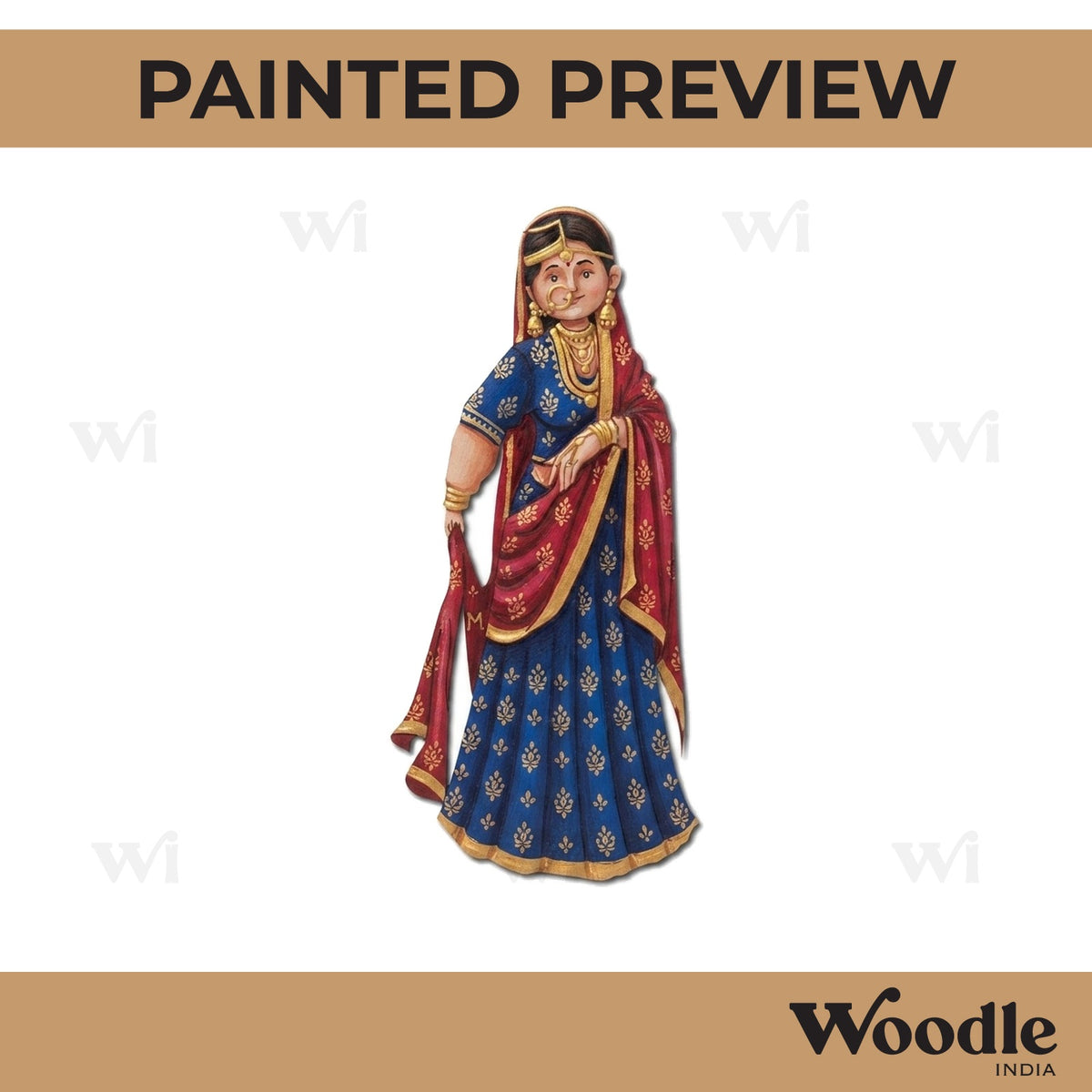 Pahadi Woman Pre Marked MDF Design 2