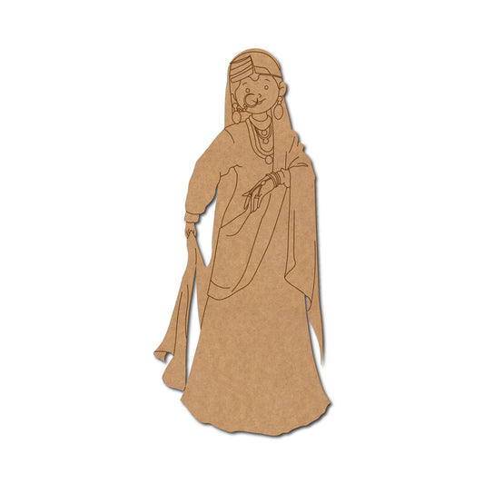 Pahadi Woman Pre Marked MDF Design 2