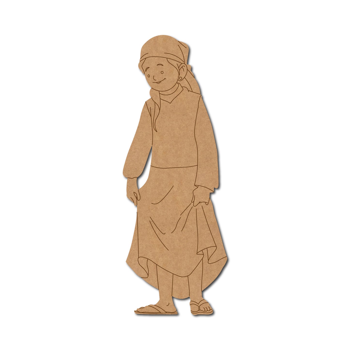 Pahadi Woman Pre Marked MDF Design 3