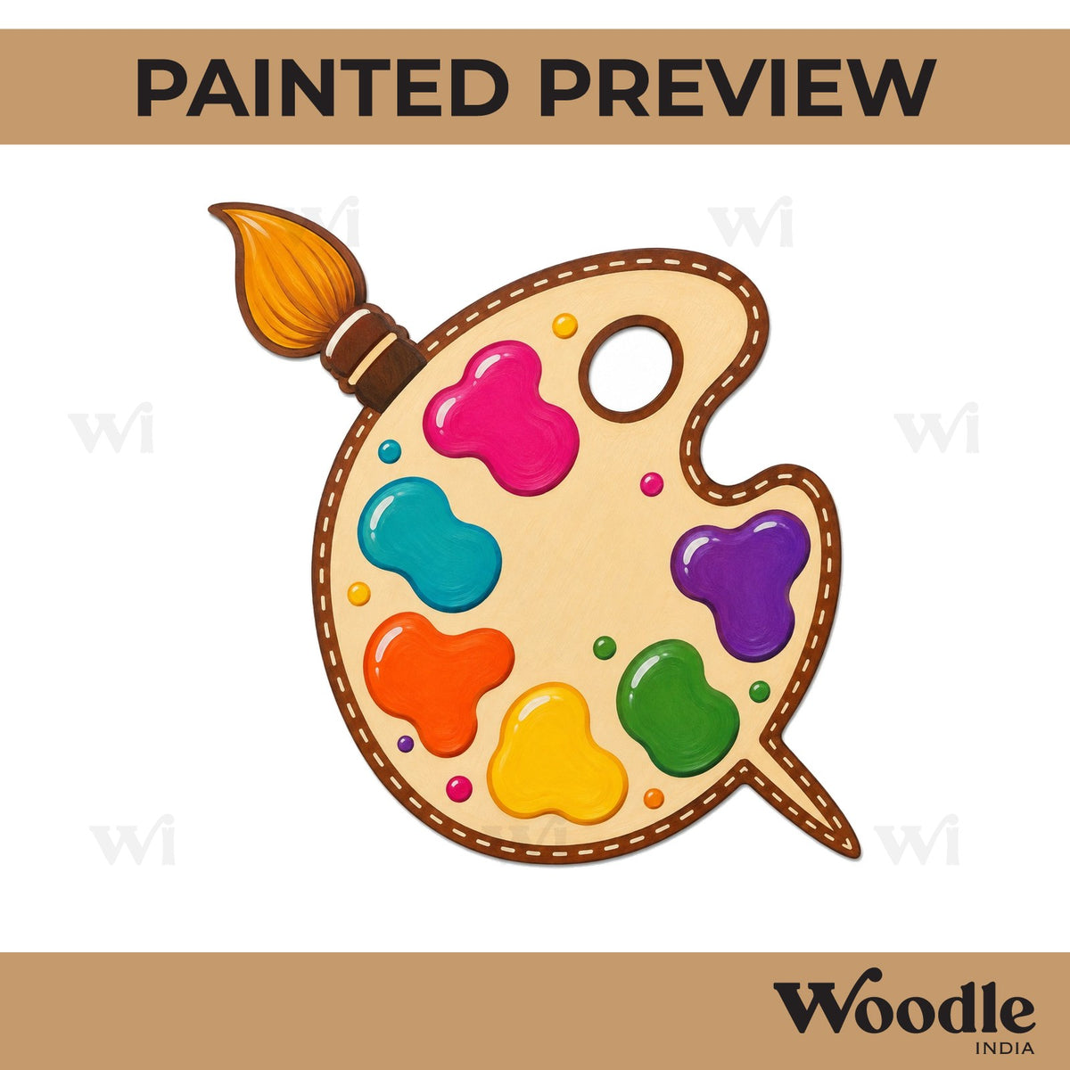 Paint Brush Palette Cutout MDF Design 1