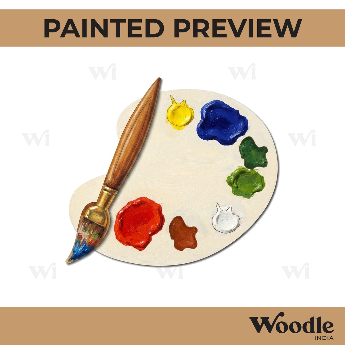 Paint Brush Palette Pre Marked MDF Design 1