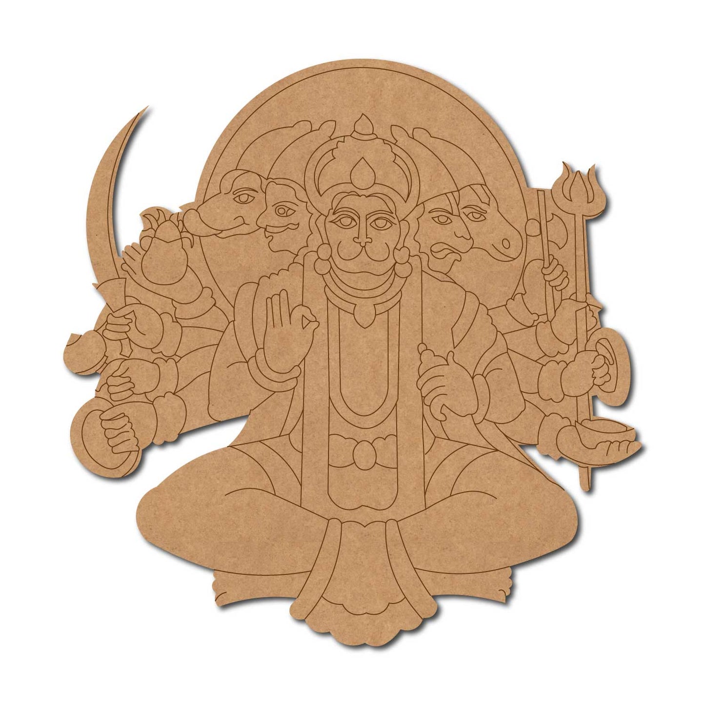 Panchmukhi Hanuman Ji Pre Marked MDF Design 1
