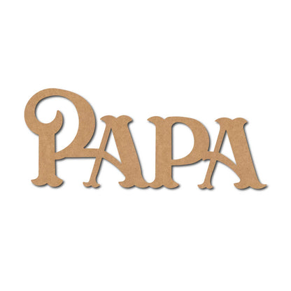 Papa Text Cutout MDF Design 1