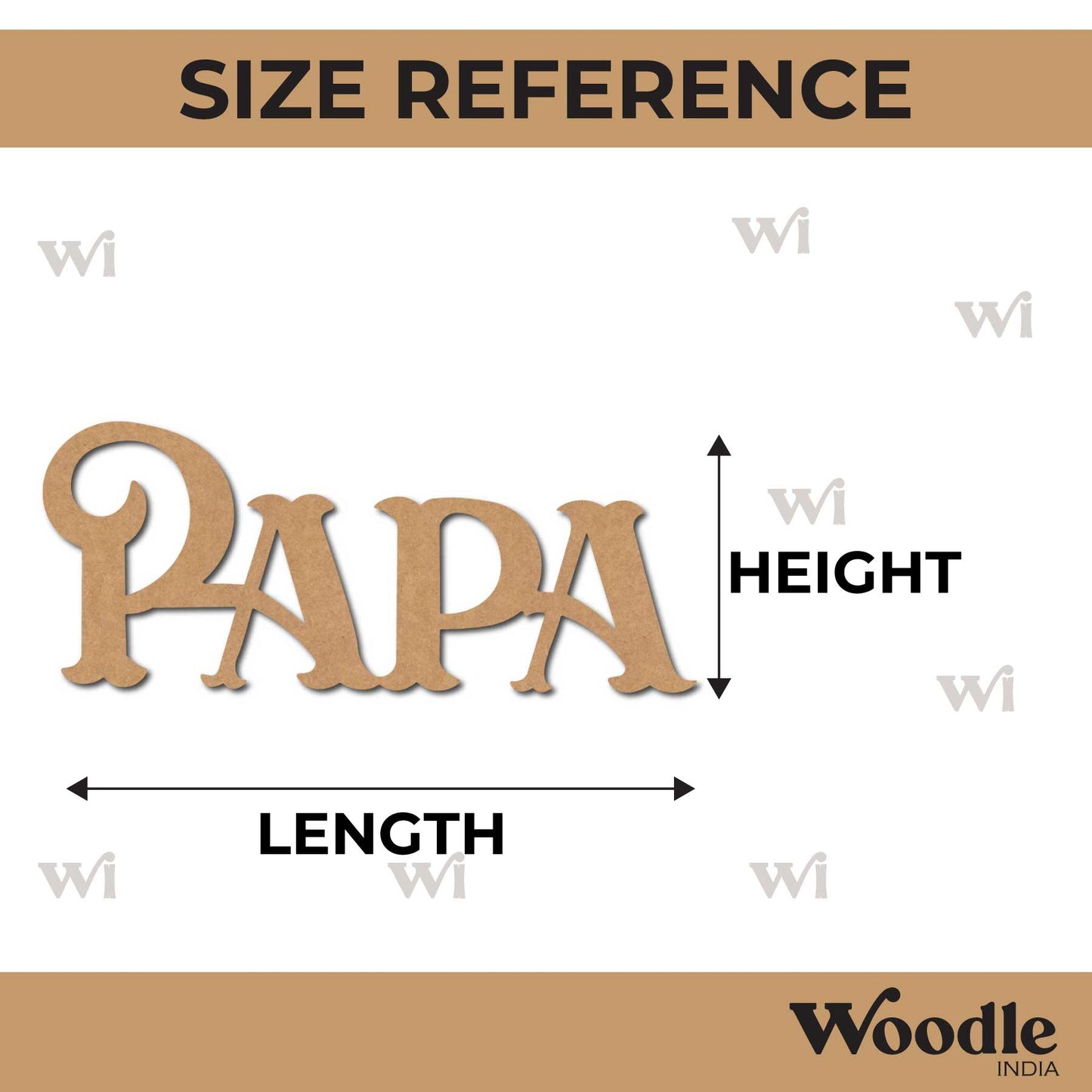 Papa Text Cutout MDF Design 1