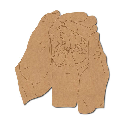 Parent Child Hands Pre Marked MDF Design 1