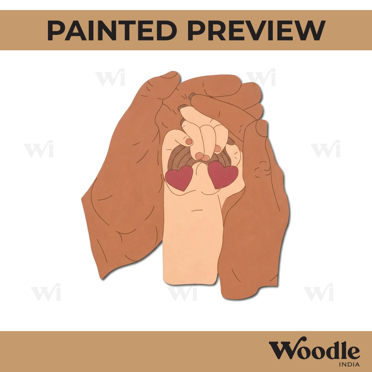 Parent Child Hands Pre Marked MDF Design 1