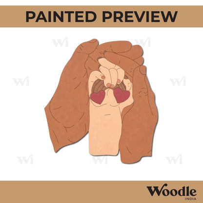 Parent Child Hands Pre Marked MDF Design 1
