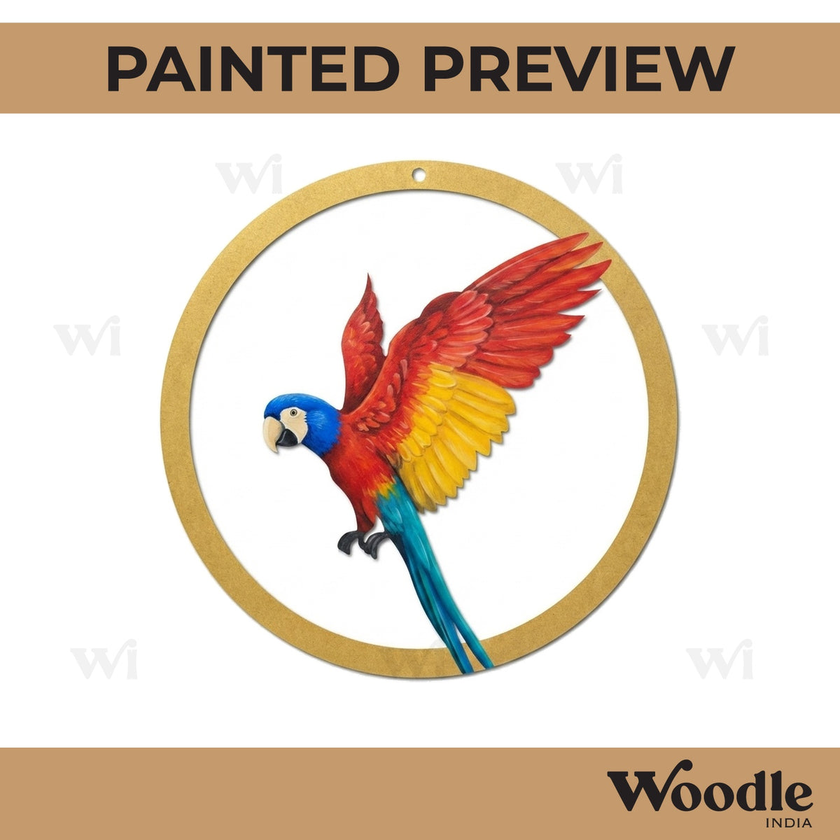Parrot Macrame Cutout MDF Design 1