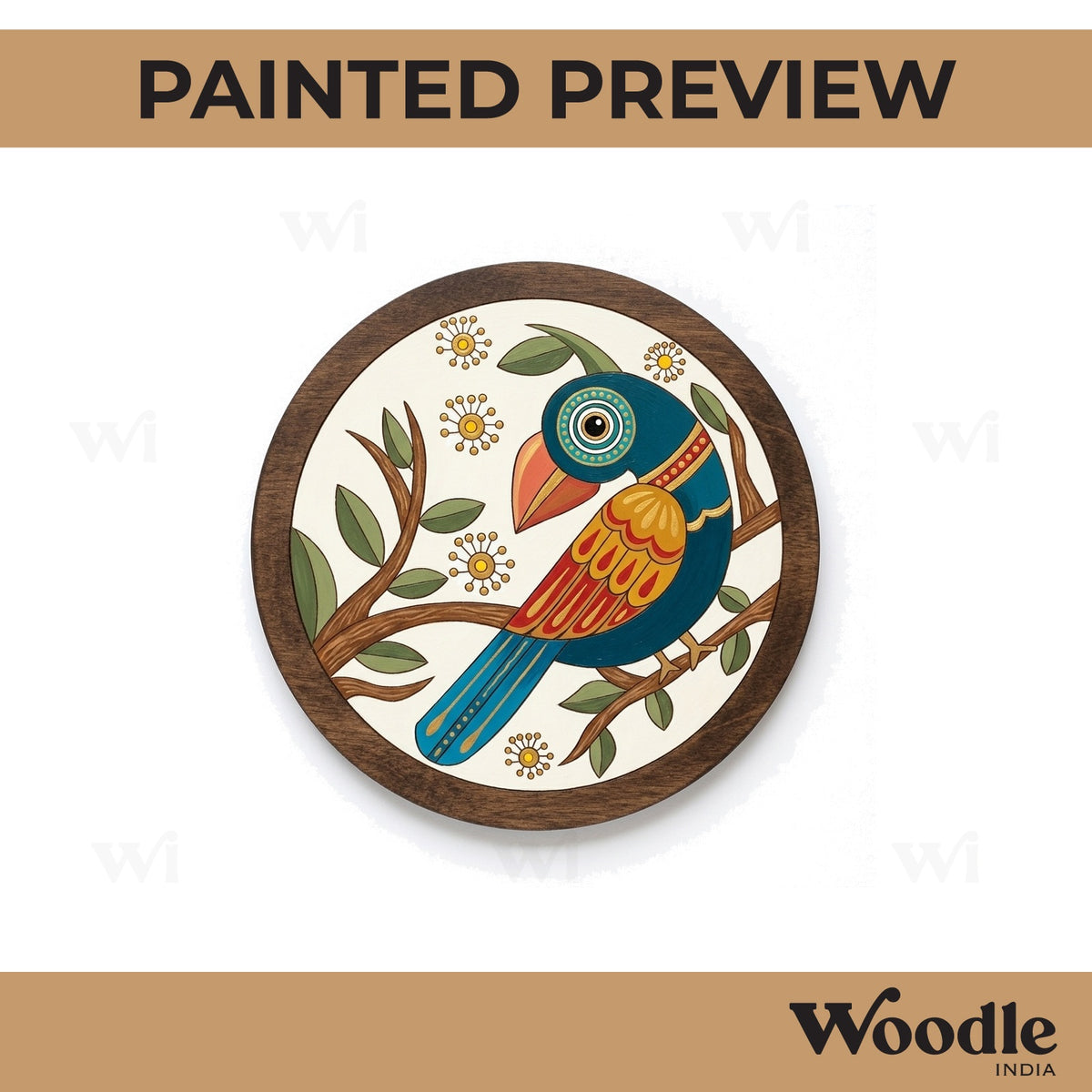 Parrot Pre Marked Round MDF Design 2