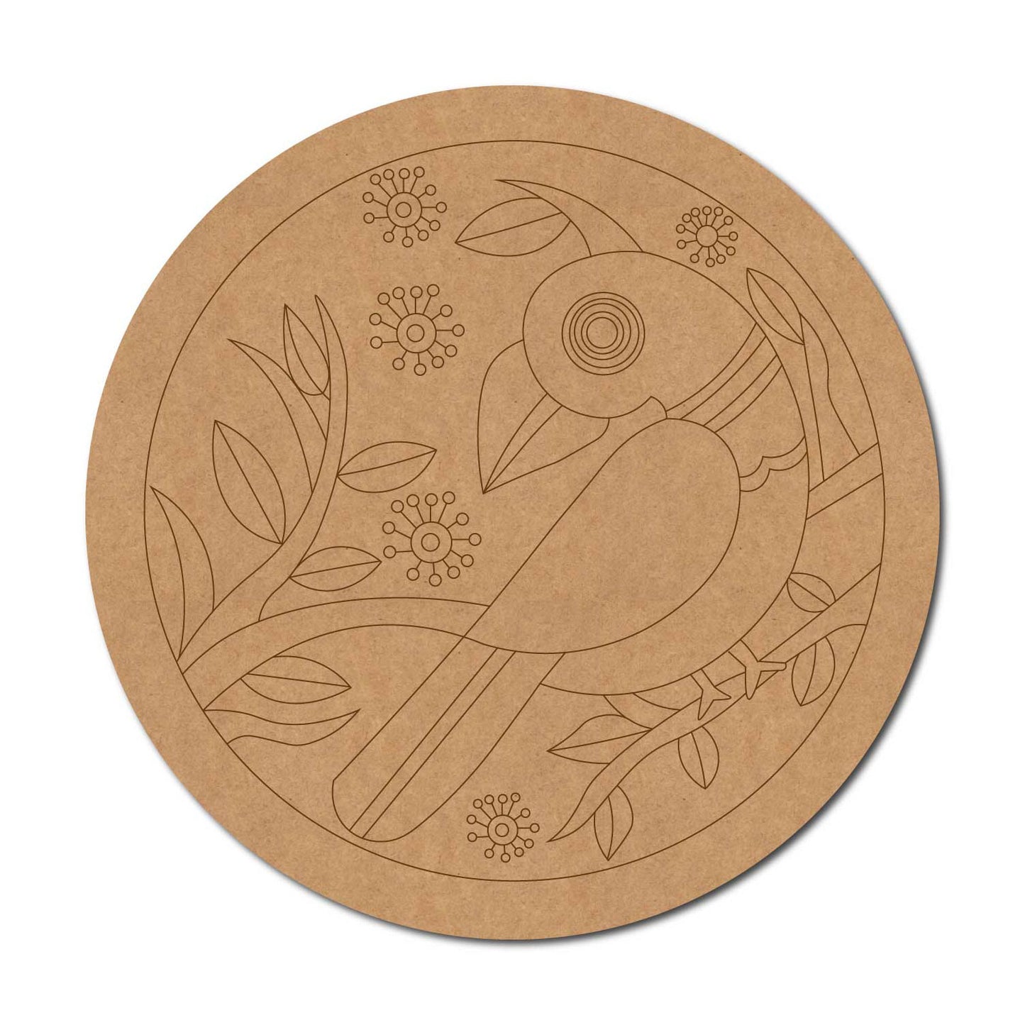 Parrot Pre Marked Round MDF Design 2