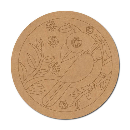 Parrot Pre Marked Round MDF Design 2