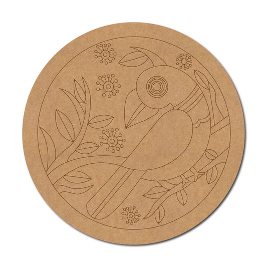 Parrot Pre Marked Round MDF Design 2