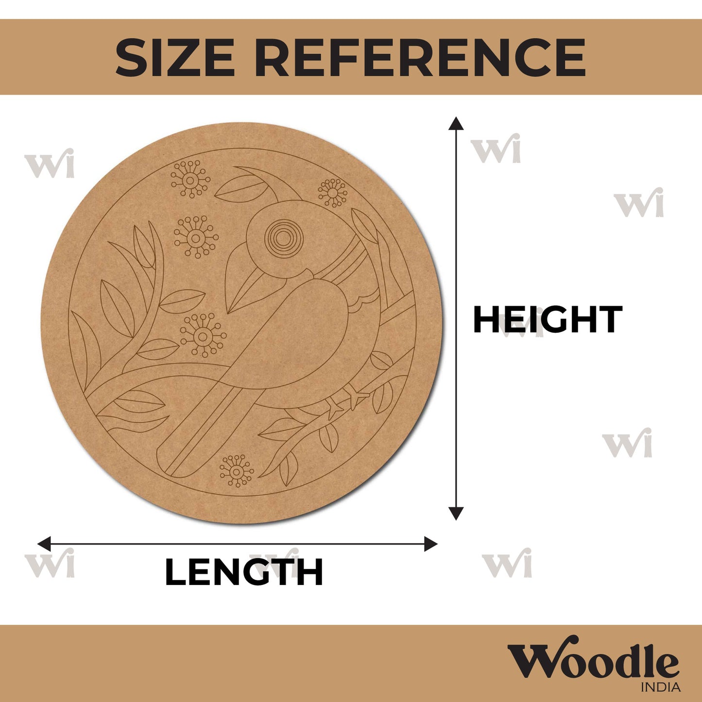 Parrot Pre Marked Round MDF Design 2