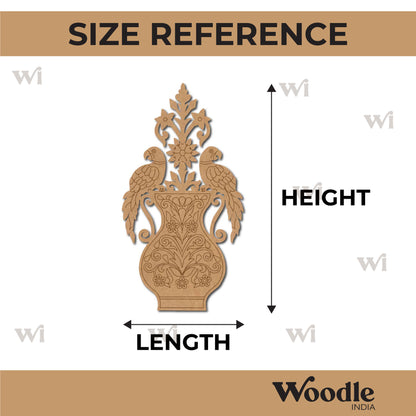 Parrot Vase Flower Motif Pre Marked MDF Design 1