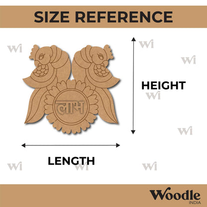 Parrots Shubh Labh Pre Marked Base MDF Design 1