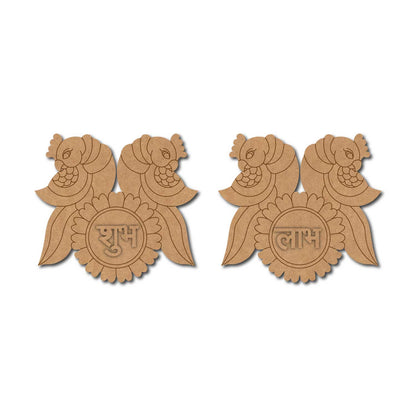 Parrots Shubh Labh Pre Marked Base MDF Design 1