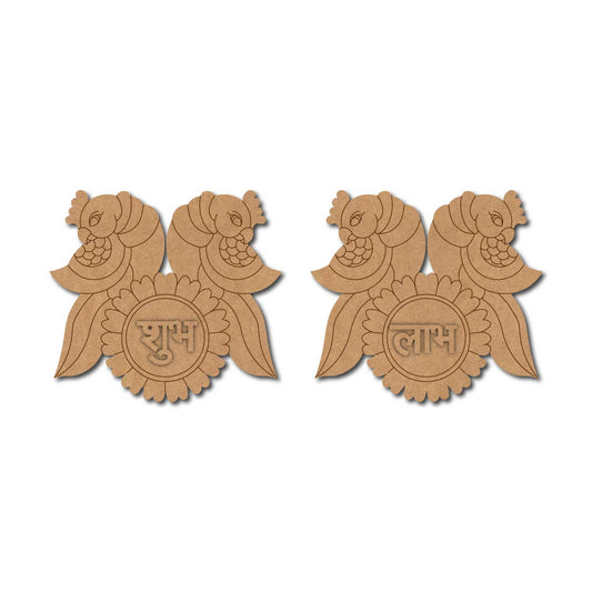 Parrots Shubh Labh Pre Marked Base MDF Design 1