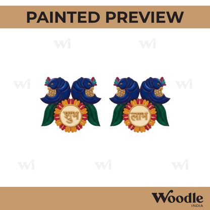 Parrots Shubh Labh Pre Marked Base MDF Design 1
