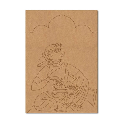 Pattachitra Lady Pre Marked Base MDF Design 1