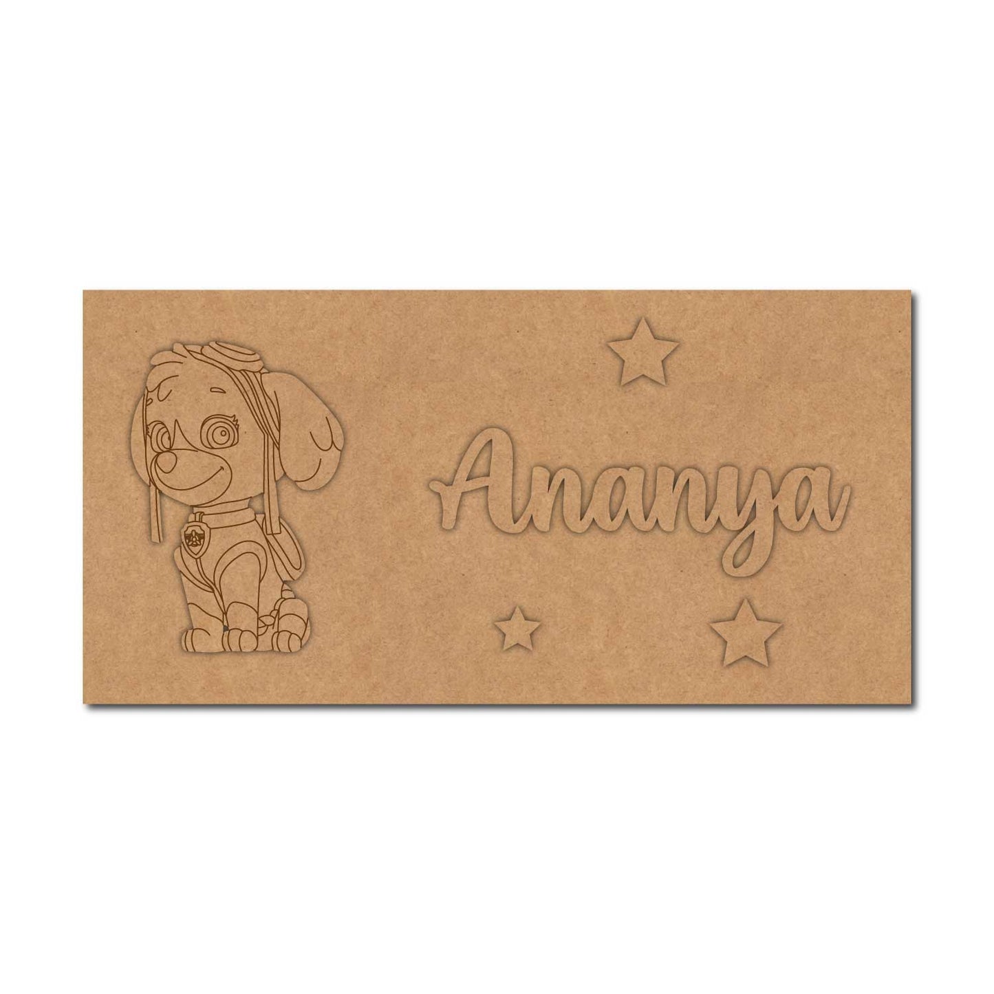 Paw Patrol Dog Kids Nameplate MDF Design 1