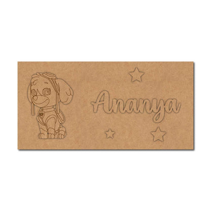 Paw Patrol Dog Kids Nameplate MDF Design 1