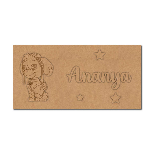 Paw Patrol Dog Kids Nameplate MDF Design 1