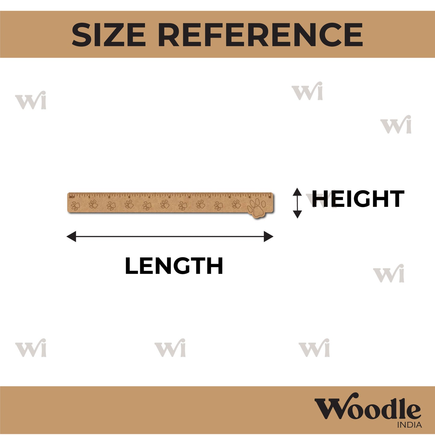 Paw Ruler Scale MDF Design 1