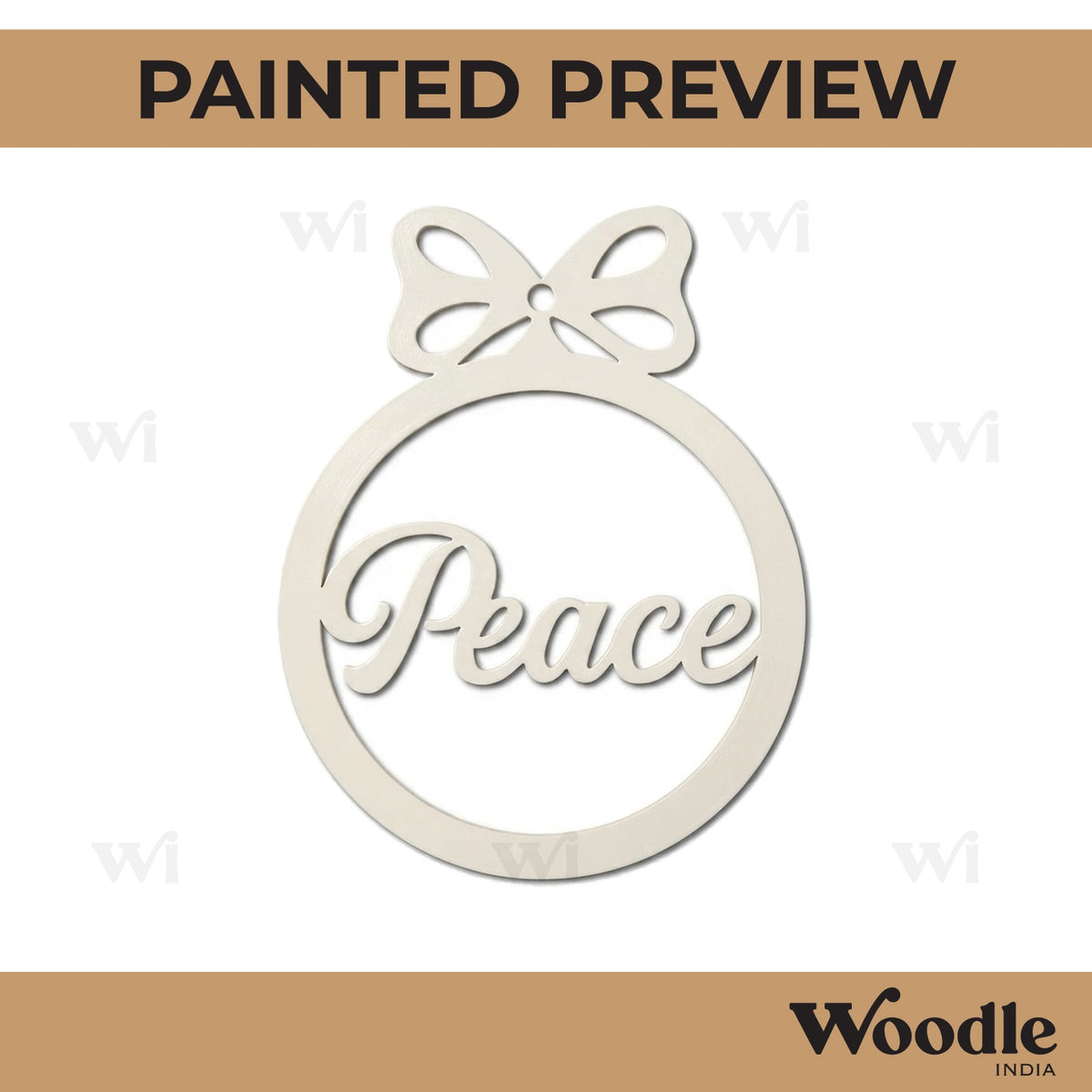 Peace Christmas Ornament Cutout MDF Design 1