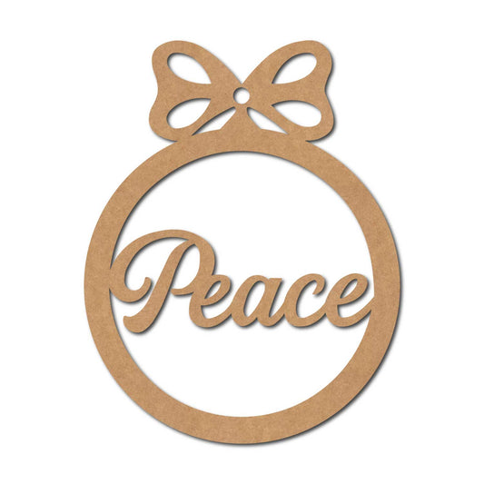 Peace Christmas Ornament Cutout MDF Design 1