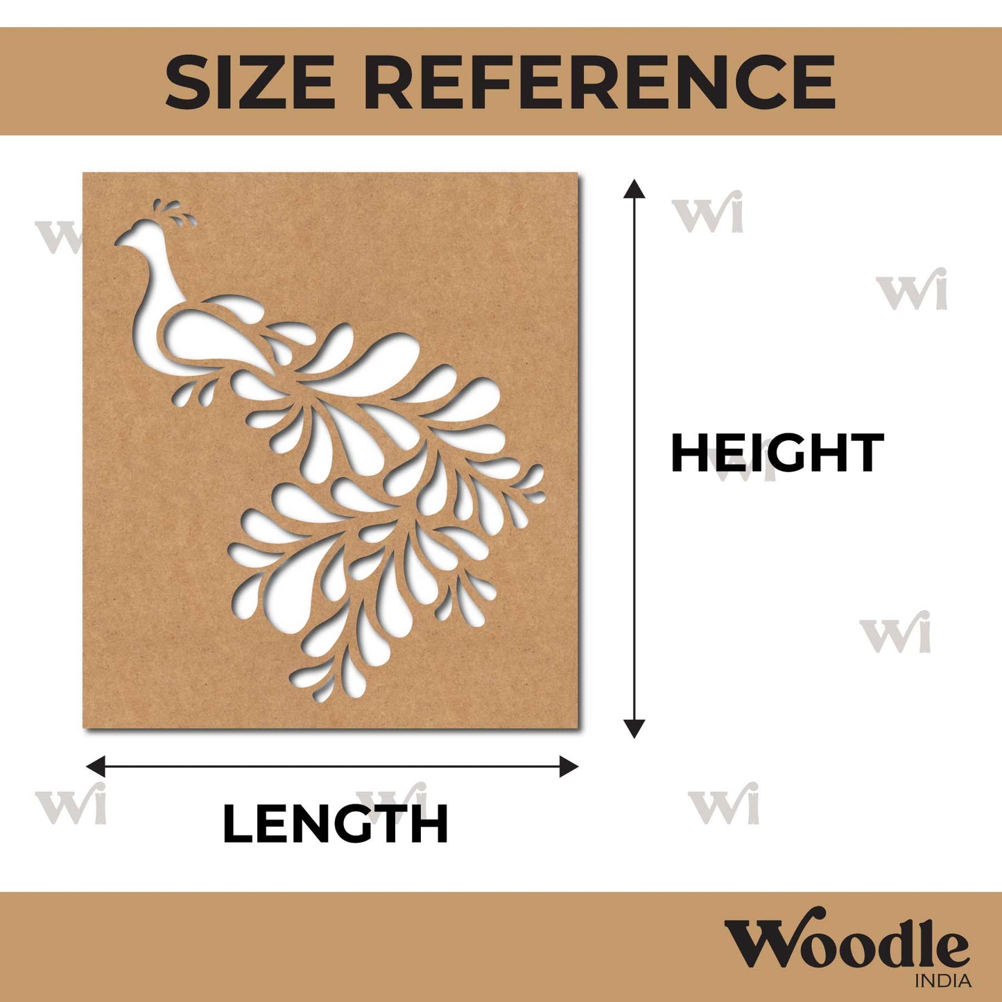 Peacock Base Cutout MDF Design 1