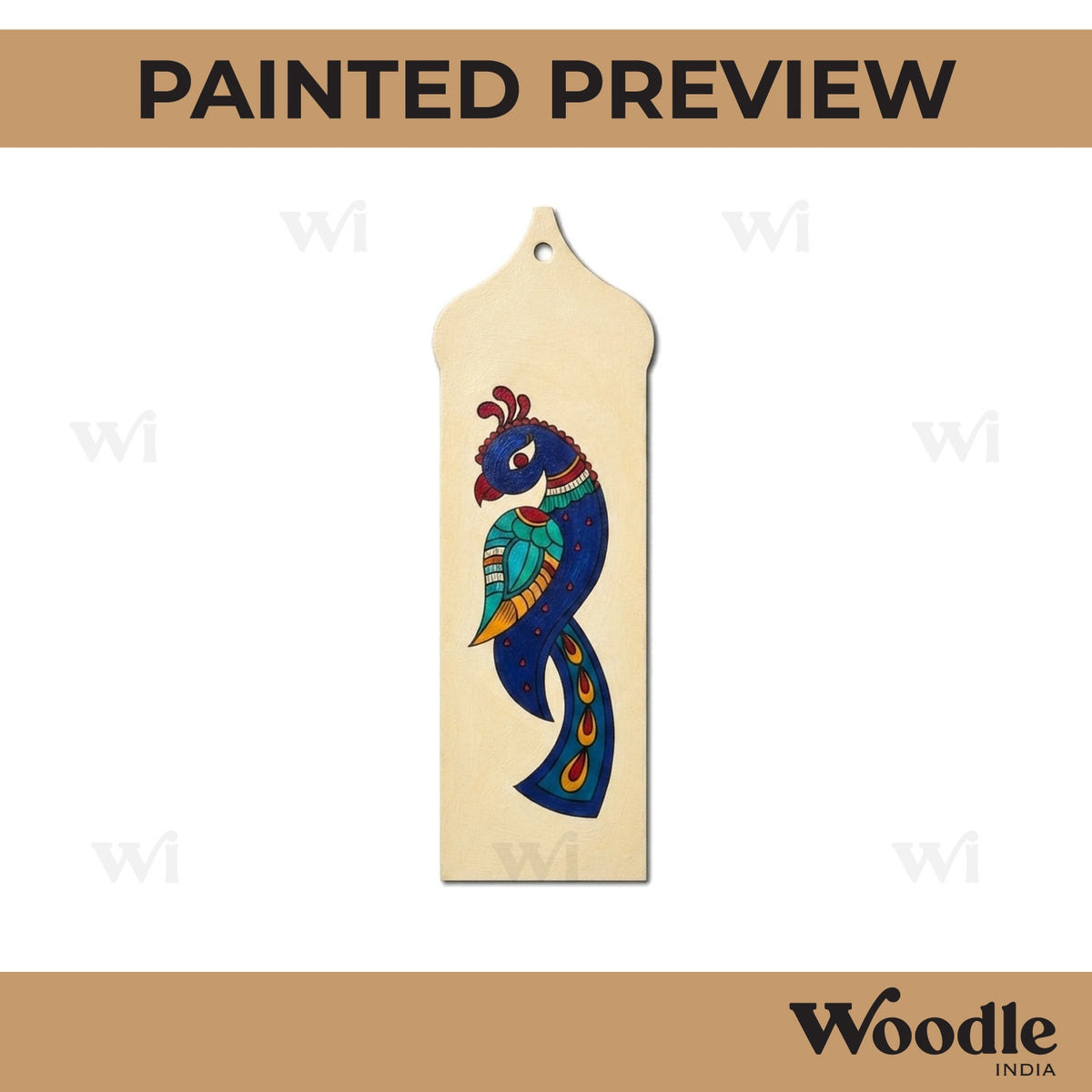 Peacock Bookmark Pre Marked MDF Design 1