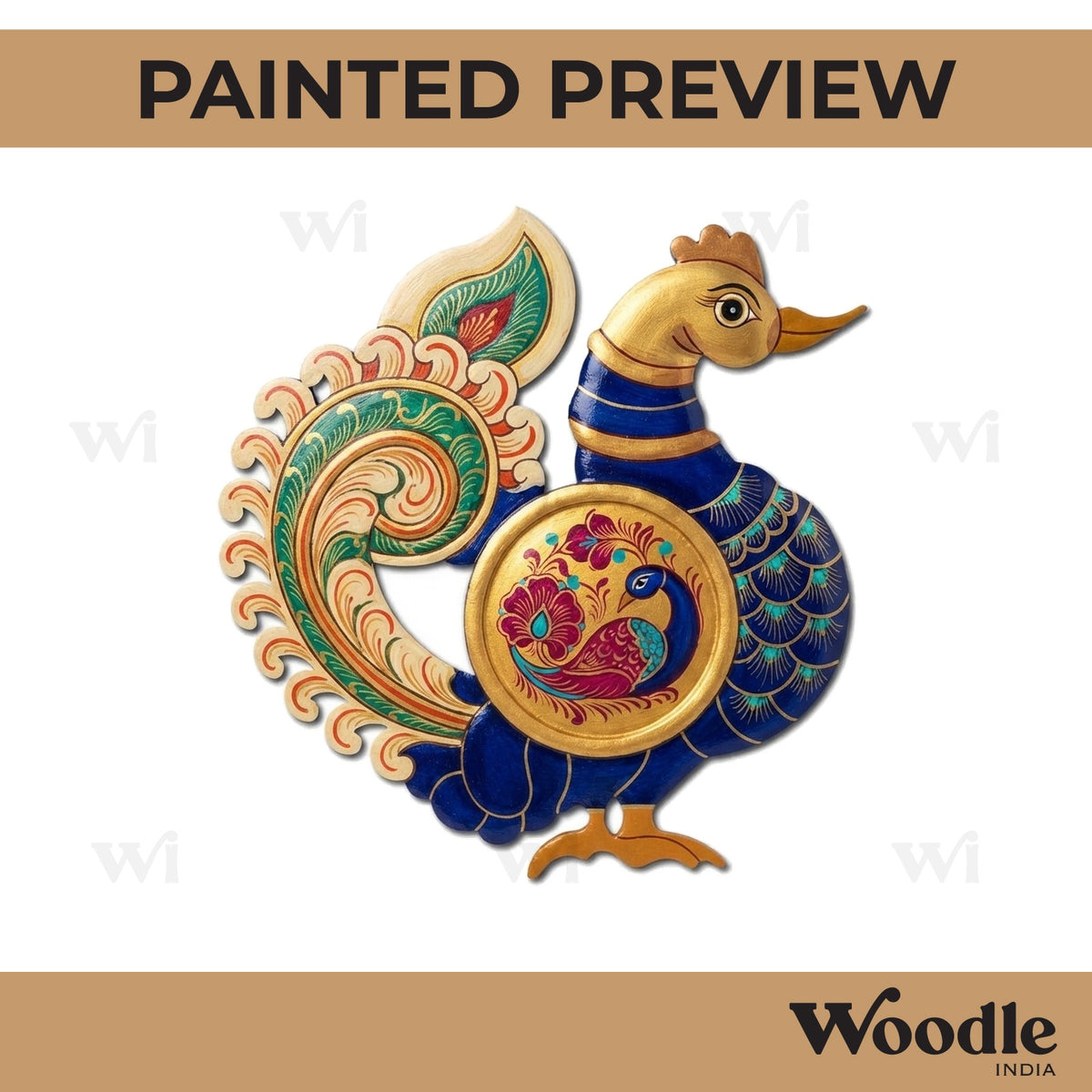 Peacock Diya Tealight Holder Pre Marked MDF Design 10