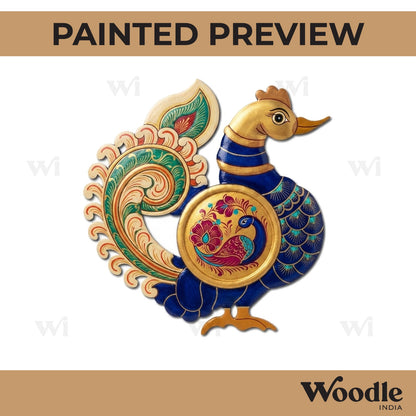 Peacock Diya Tealight Holder Pre Marked MDF Design 10