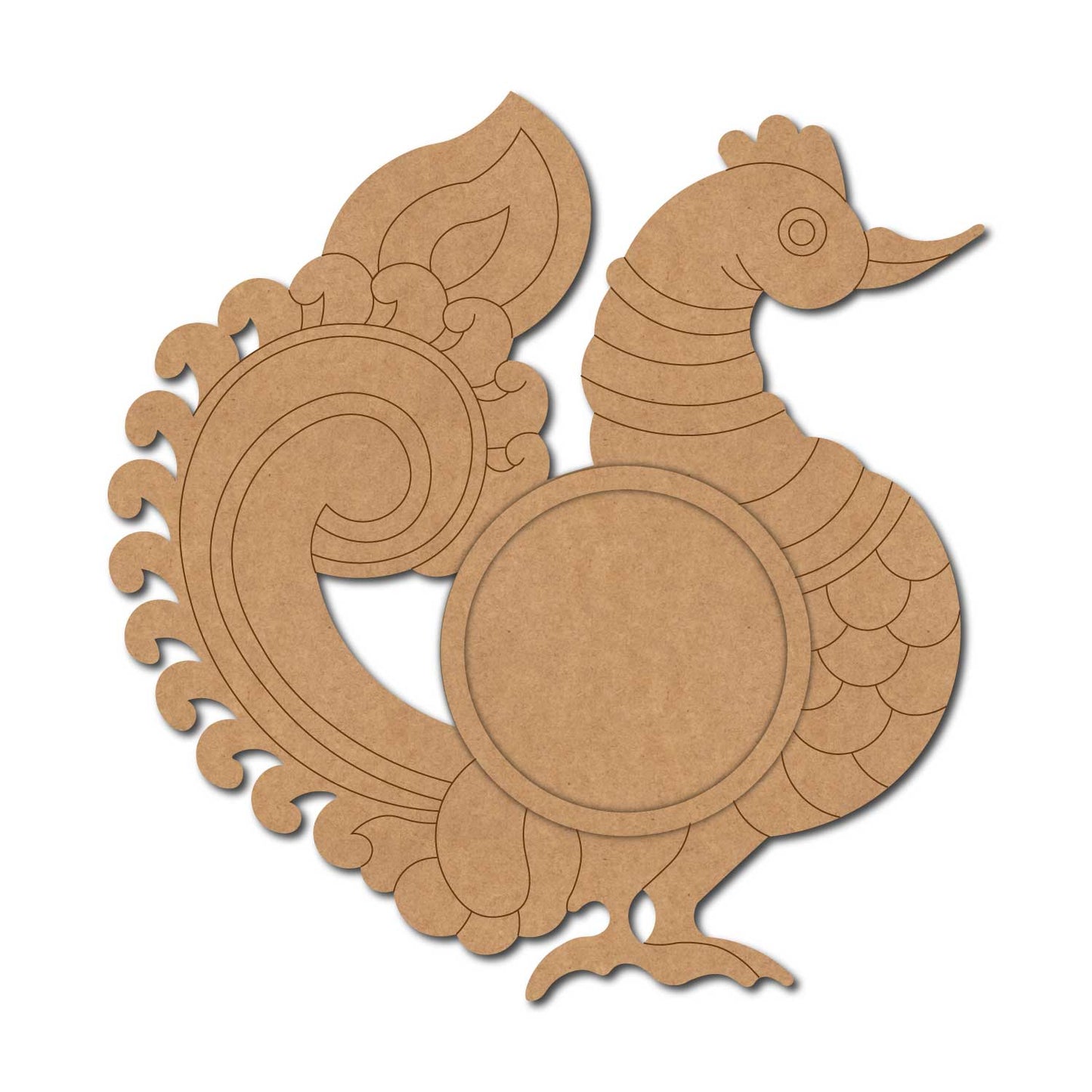 Peacock Diya Tealight Holder Pre Marked MDF Design 10