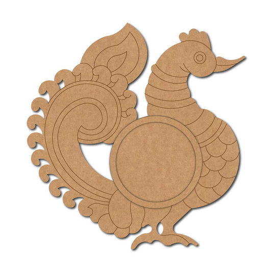 Peacock Diya Tealight Holder Pre Marked MDF Design 10