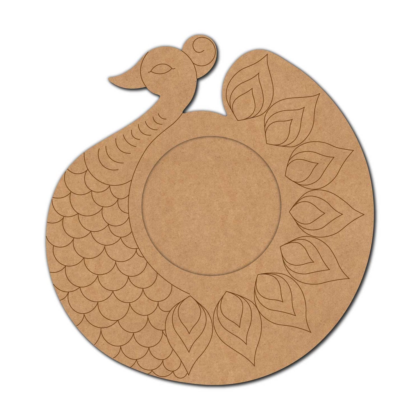 Peacock Diya Tealight Holder Pre Marked MDF Design 4