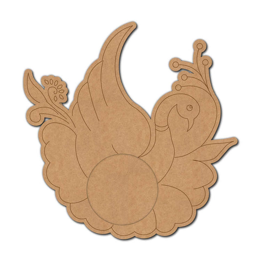 Peacock Diya Tealight Holder Pre Marked MDF Design 5