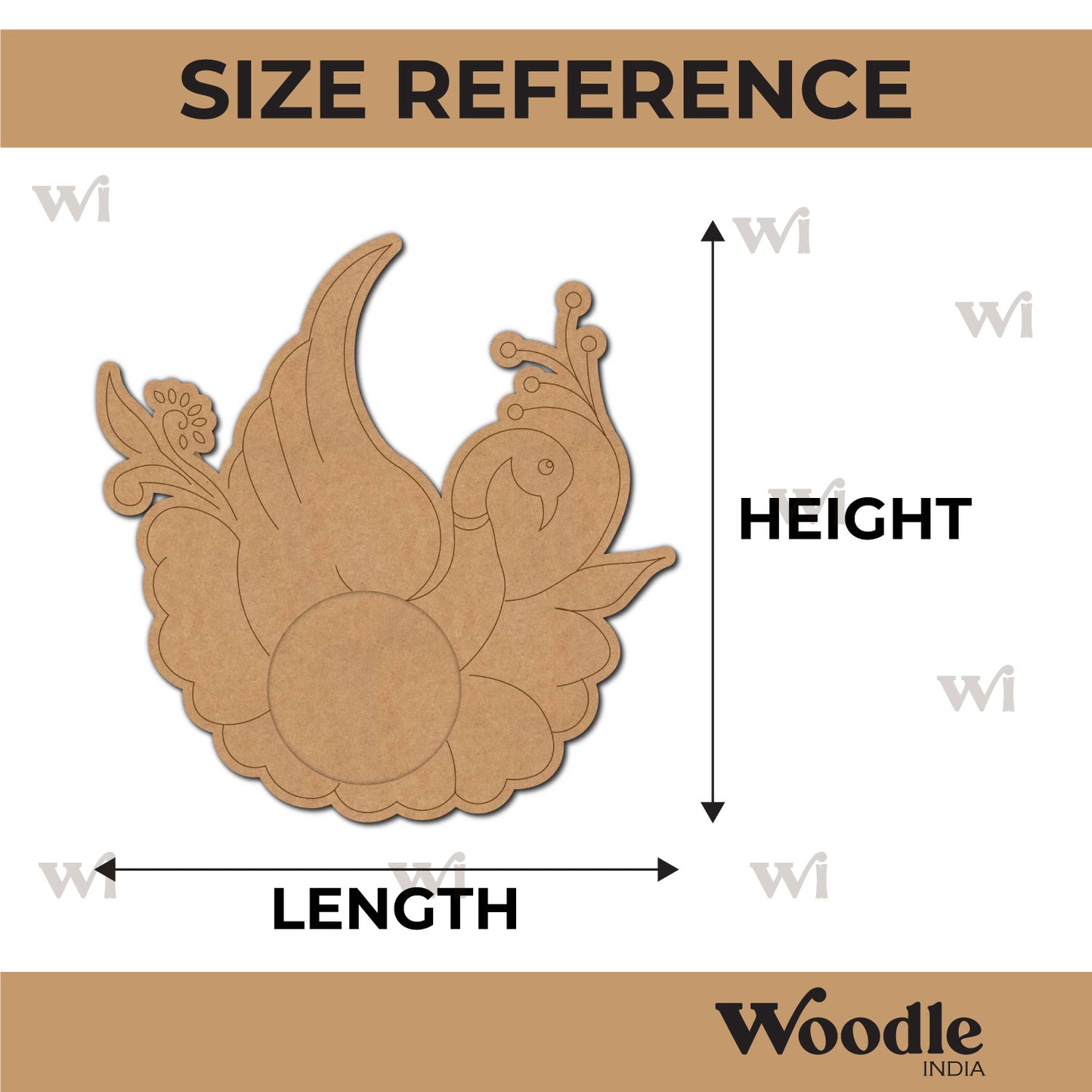 Peacock Diya Tealight Holder Pre Marked MDF Design 5