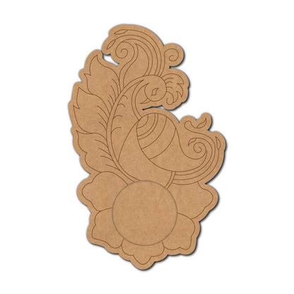 Peacock Diya Tealight Holder Pre Marked MDF Design 6