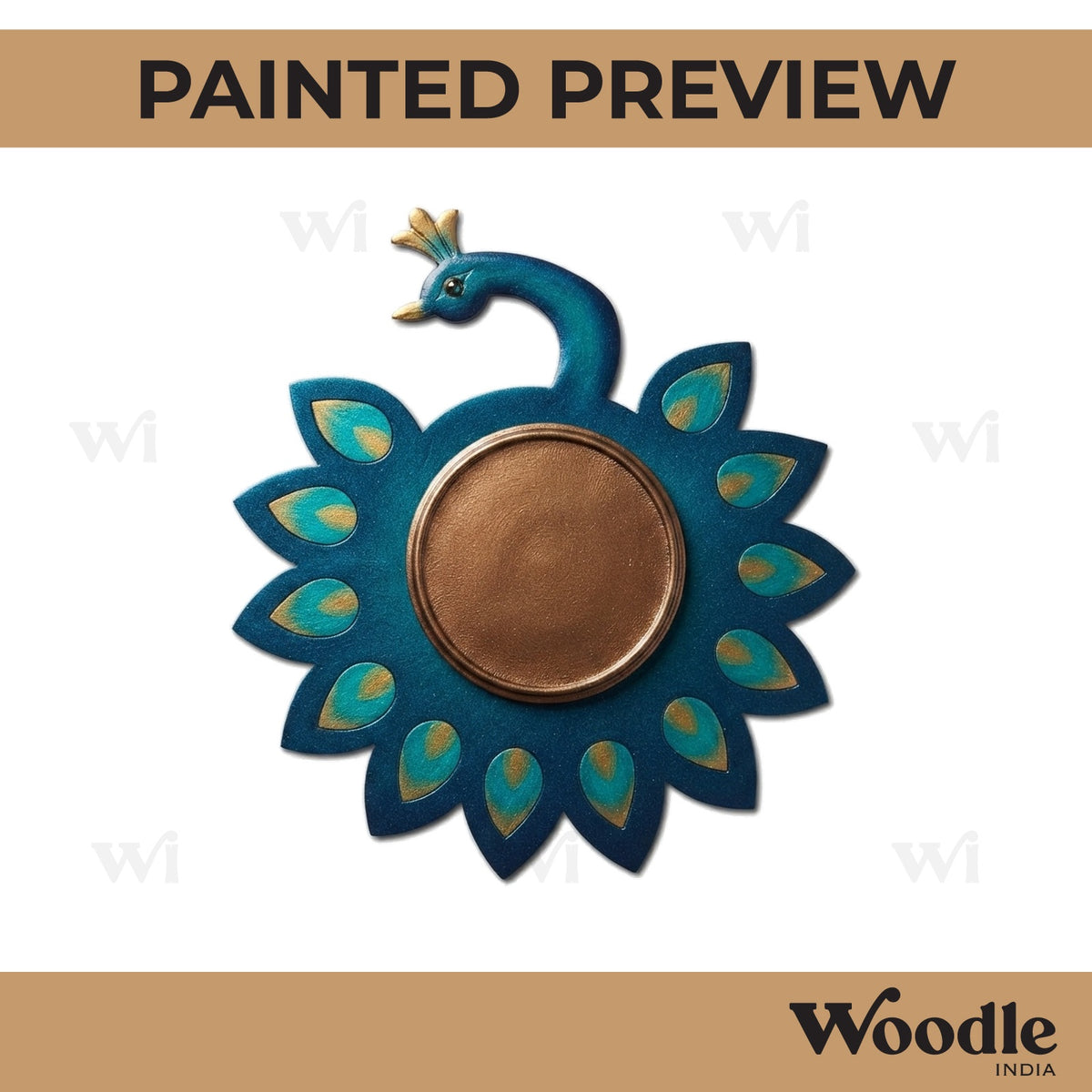 Peacock Diya Tealight Holder Pre Marked MDF Design 7