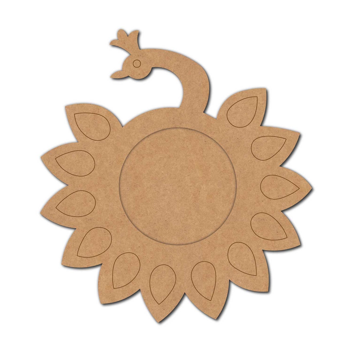 Peacock Diya Tealight Holder Pre Marked MDF Design 7