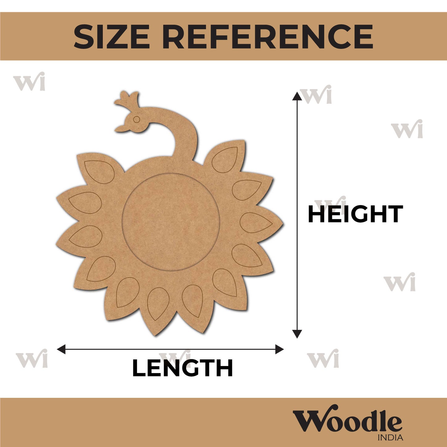 Peacock Diya Tealight Holder Pre Marked MDF Design 7