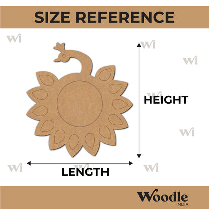 Peacock Diya Tealight Holder Pre Marked MDF Design 7